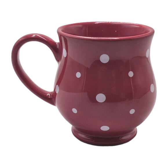 Temp-Tations By Tara Red White Polka Dot Mug 16oz Ceramic - Picture 2 of 8